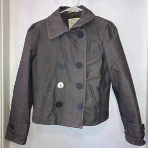 Cropped peacoat style coat